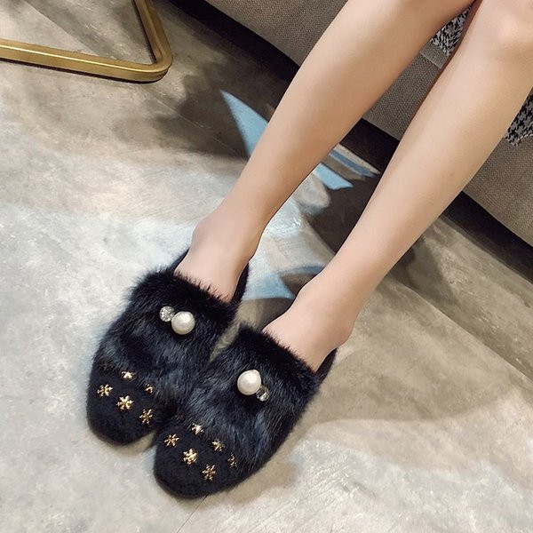 Mocasini de dama actuali cu elemente decorative si puf in trei culori