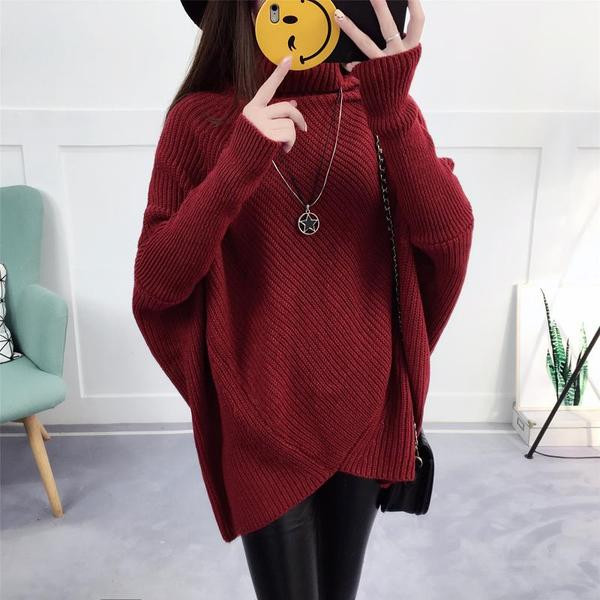 NOU Pulover de dama modern model asimetric in doua culori