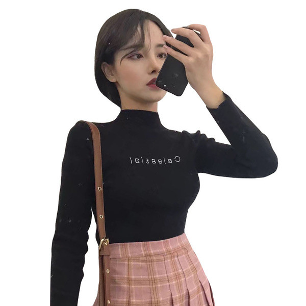 Pulover de damă cu inscripție în patru culori