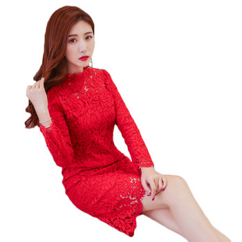 Κομψό γυναικείο φόρεμα από  δαντέλα σε τρία χρώματα