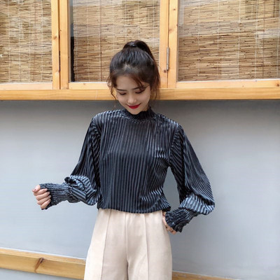 Модерна дамска блуза с широки ръкави в няколко цвята