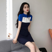 Rochie casual de dama tricolora