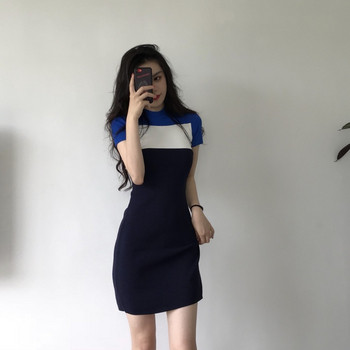 Rochie casual de dama tricolora