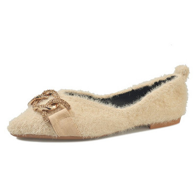 Mocasini moderni de dama cu decor metalic in doua culori