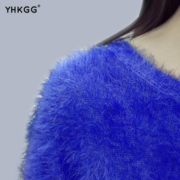 Pulover gros de dama modern in doua culori irizate