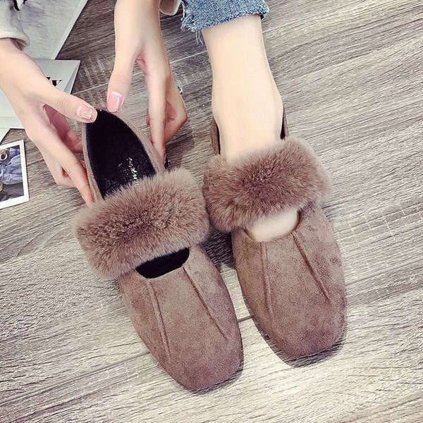 Mocasini moderni de dama din piele intoarsa ecologica cu puf in trei culori