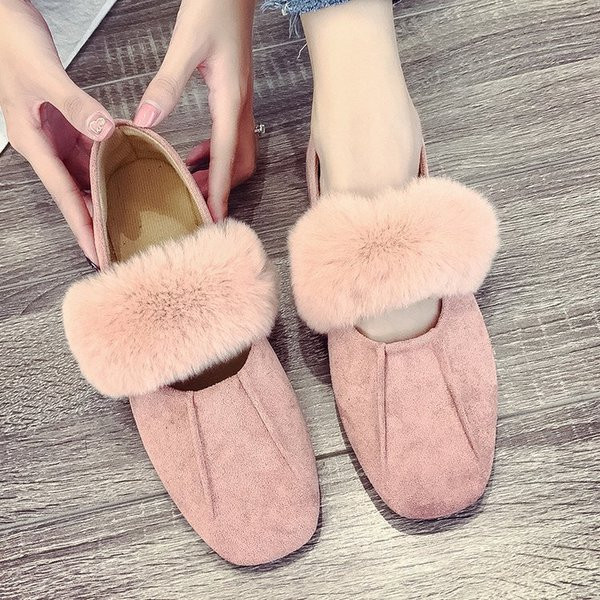 Mocasini moderni de dama din piele intoarsa ecologica cu puf in trei culori