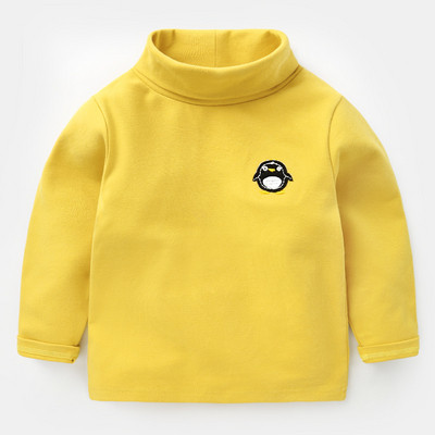 Детска блуза в няколко цвята с висока О-образна яка и бродерия