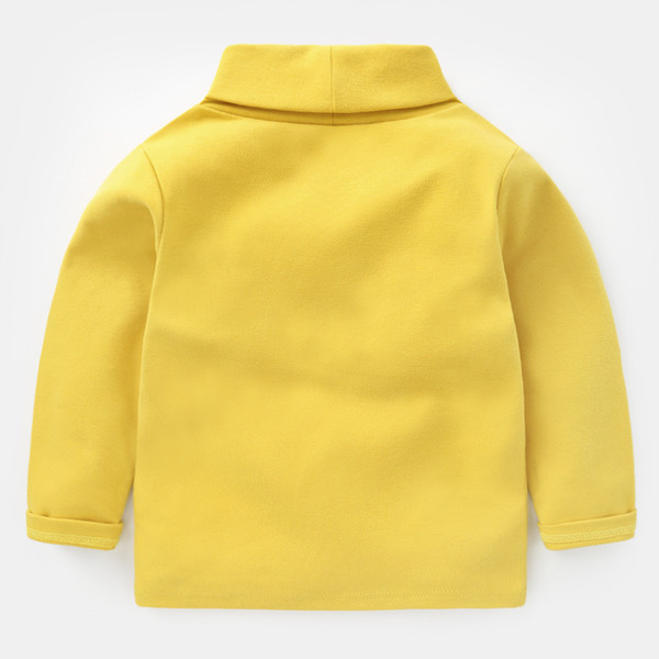 Детска блуза в няколко цвята с висока О-образна яка и бродерия