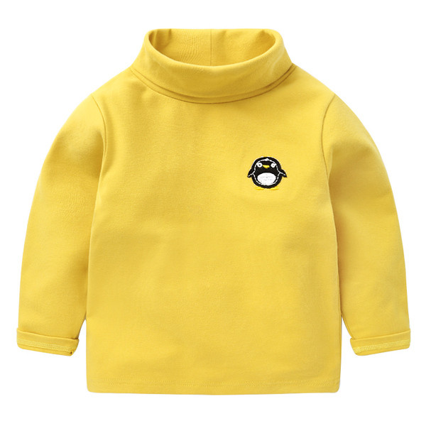 Детска блуза в няколко цвята с висока О-образна яка и бродерия