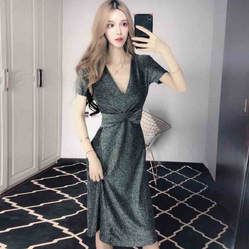 Rochie elegantă de damă cu decolteu în V