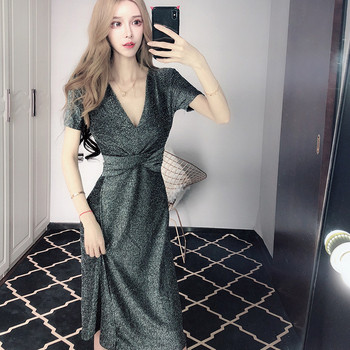 Rochie elegantă de damă cu decolteu în V