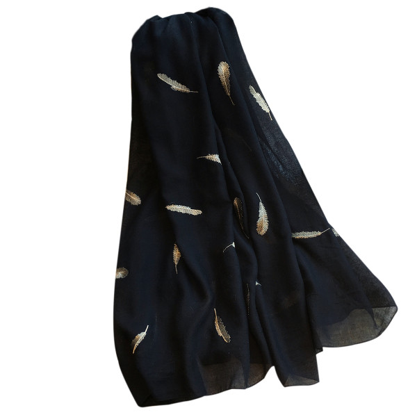 Модерен дамски шал с апликация в няколко цвята