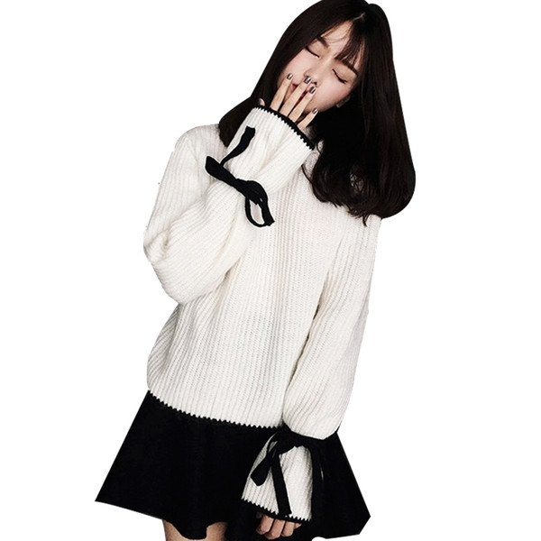 Pulover elegant de dama cu cravate in mai multe culori