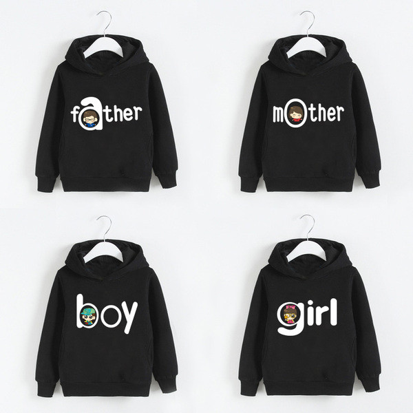 Hanorac pentru copii pentru fete și băieți cu inscripție în roșu și negru