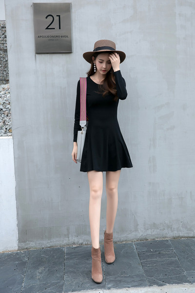 Rochie de dama cu maneca lunga in doua culori