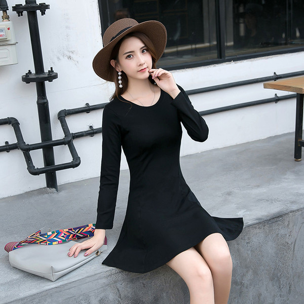 Rochie de dama cu maneca lunga in doua culori