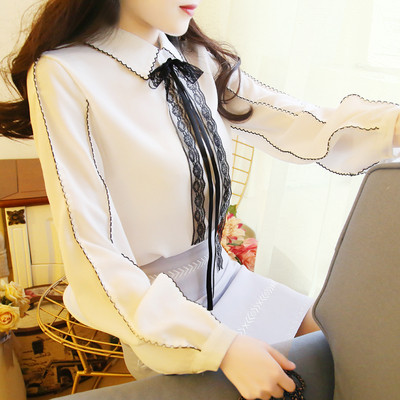 Елегантна дамска риза с панделка в три цвята