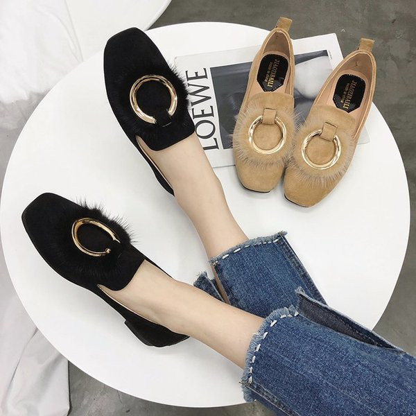 Стилни дамски мокасини с метална декорация от еко велур в два цвята