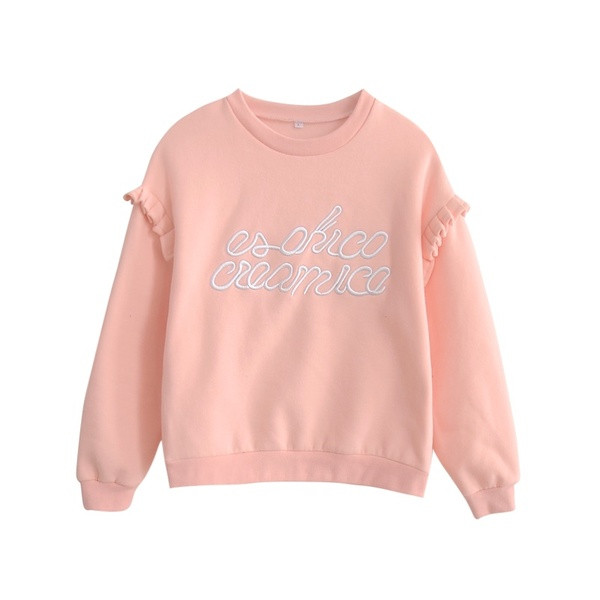 Καθημερινή γυναικεία μπλούζα με ροζ κεντήματα