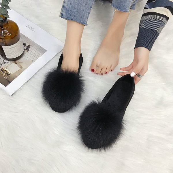 Mocasini casual dama din piele intoarsa ecologica cu puf in mai multe culori