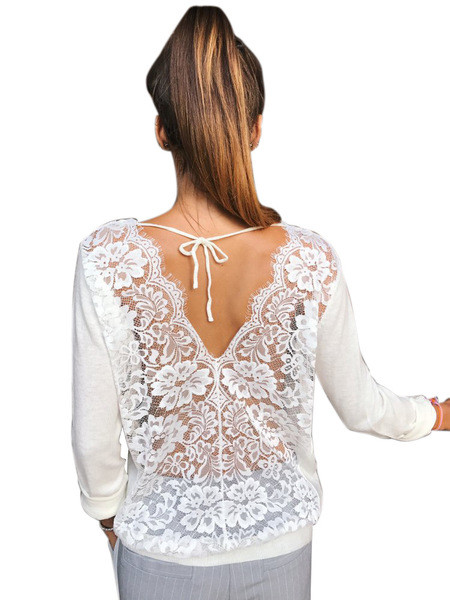 Bluză de damă modernă cu dantelă la spate