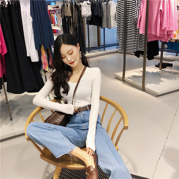 Bluză de damă model uni cu mâneci lungi în trei culori