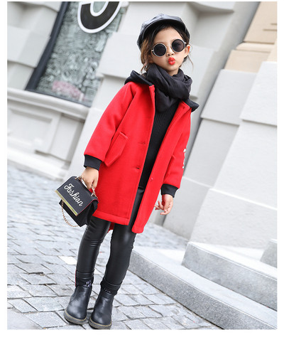 Palton elegant pentru fete pentru copii cu inscripție