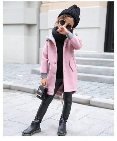 Palton elegant pentru fete pentru copii cu inscripție