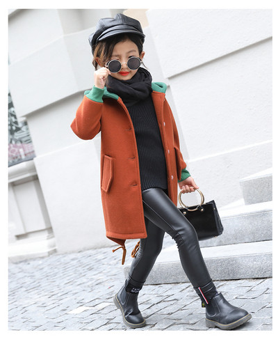 Palton elegant pentru fete pentru copii cu inscripție