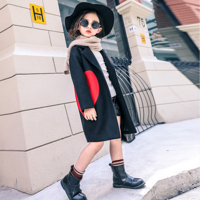 Детско палто за момичета в три цвята с щампа