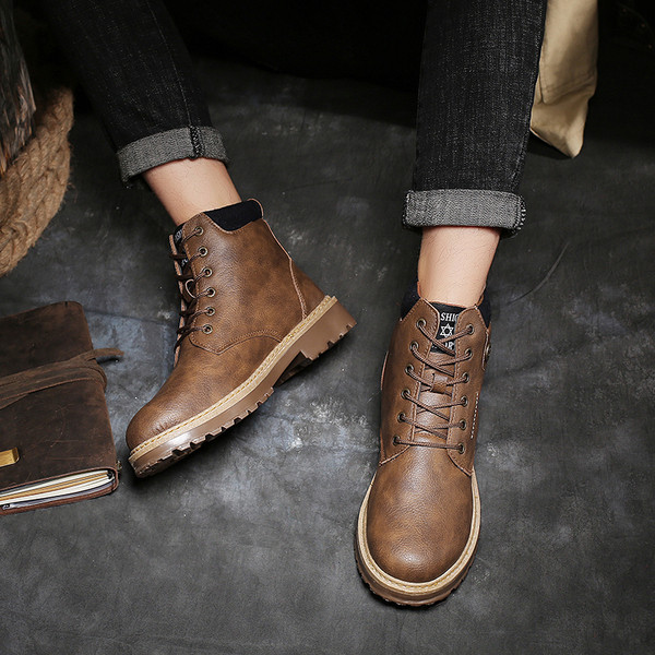 Cizme de iarna pentru barbati cu talpa aspra in trei culori