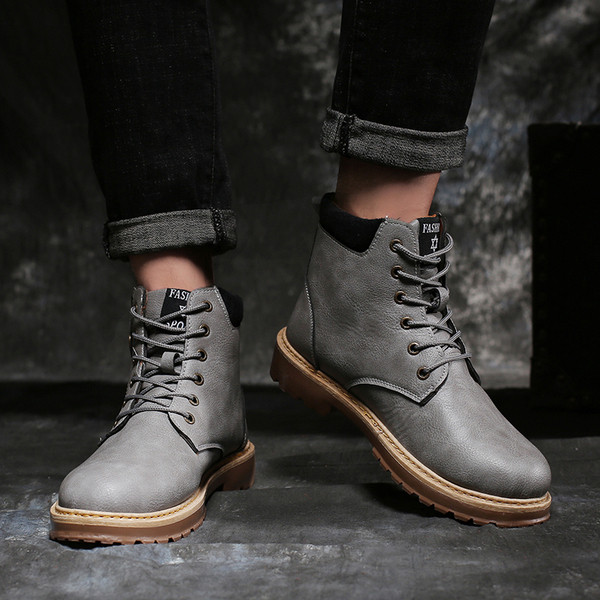 Cizme de iarna pentru barbati cu talpa aspra in trei culori