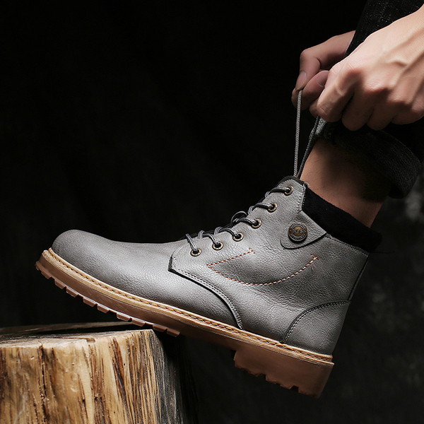 Cizme de iarna pentru barbati cu talpa aspra in trei culori