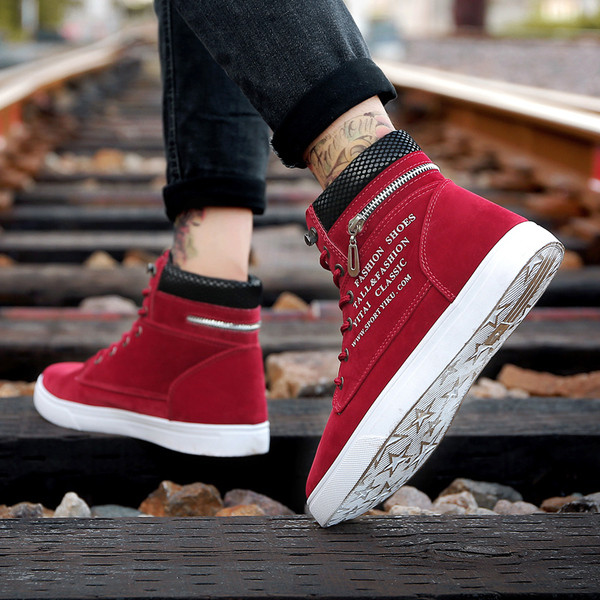 Cizme barbatesti cu sireturi in trei culori