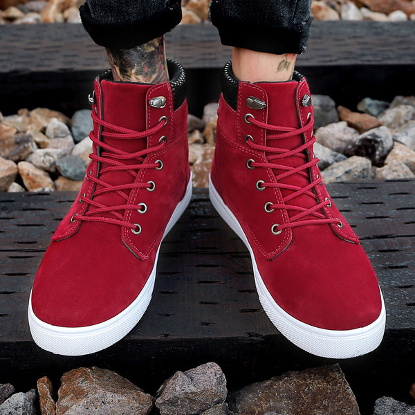 Cizme barbatesti cu sireturi in trei culori