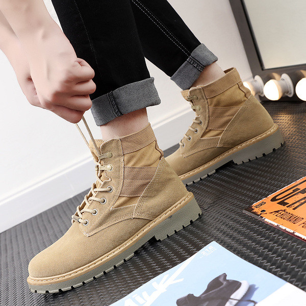 Мъжки ботуши с груба подметка в два цвята