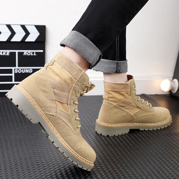 Мъжки ботуши с груба подметка в два цвята