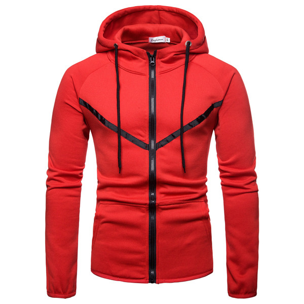 Férfi pulóver cipzárral és kapucnival, különböző színekben