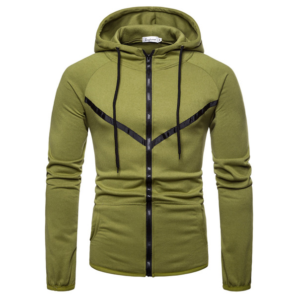 Férfi pulóver cipzárral és kapucnival, különböző színekben