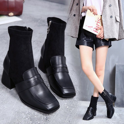 Καθημερινές γυναικείες μπότες με μαύρο χρώμα
