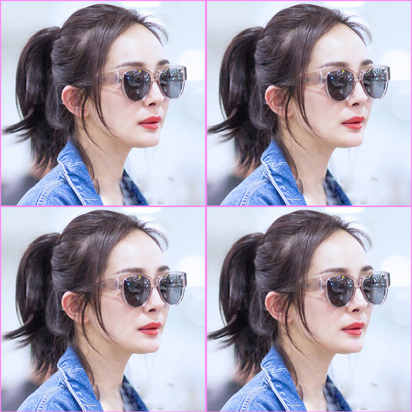 Модерни дамски слънчеви очила с прозрачна рамка