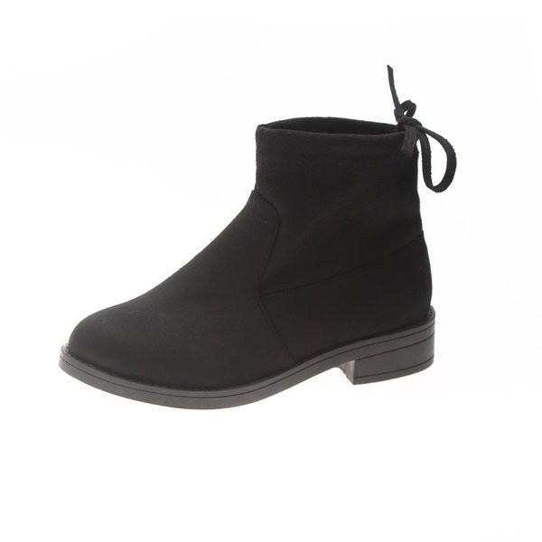 Ghete de dama moderne de culoare neagra din piele intoarsa ecologica