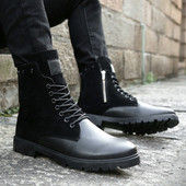 Мъжки ботуши с груба подметка в два цвята