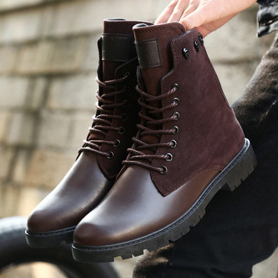 Мъжки ботуши с груба подметка в два цвята