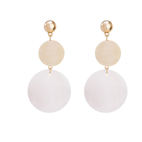 Cercei casual dama in alb