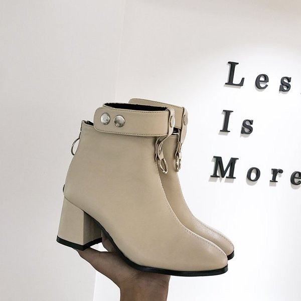 Ghete de dama moderne cu elemente metalice din piele ecologica in doua culori