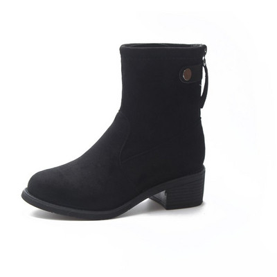 Γυναικείες casual μπότες σε οικολογικό σουέτ σε μαύρο χρώμα