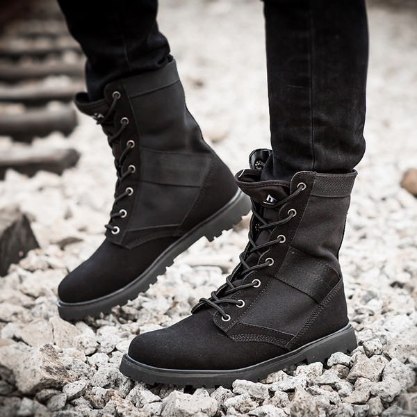 Cizme casual barbatesti cu sireturi in doua culori