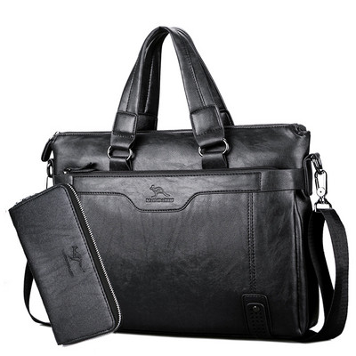 Κομψή ανδρική τσάντα σε τρία χρώματα - δύο μοντέλα με / χωρίς πορτοφόλι